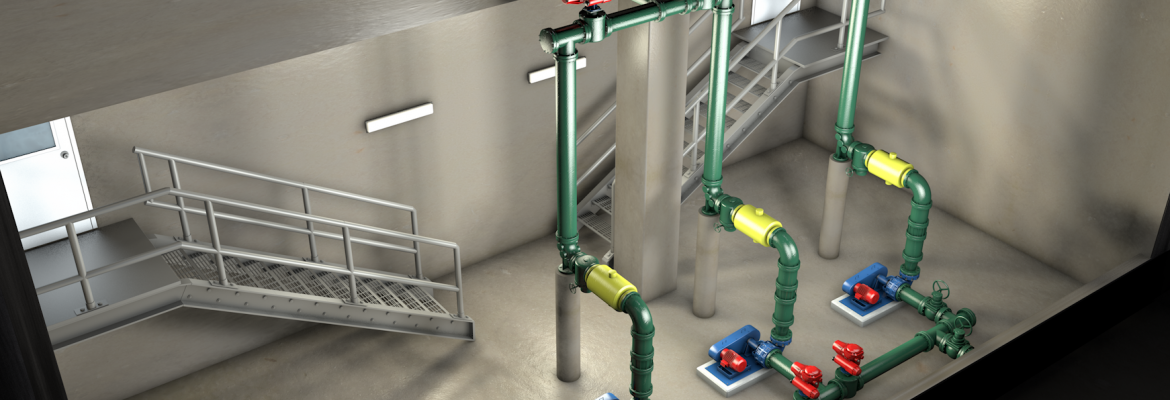 3D Rendering of a Pump Room for Visual Management